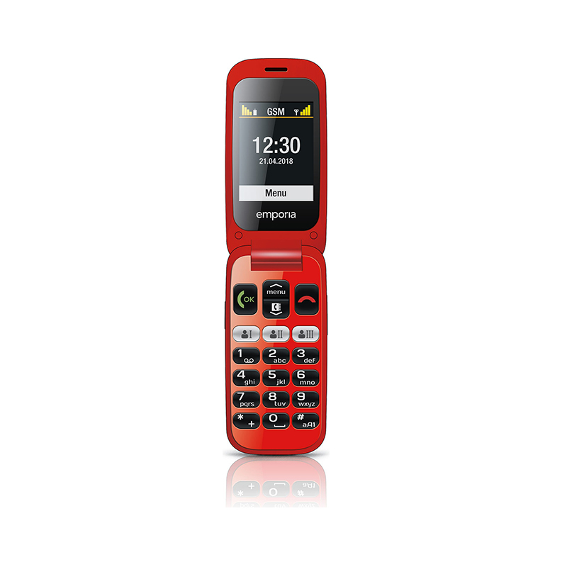 One - Rood – flip phone met kleurendisplay